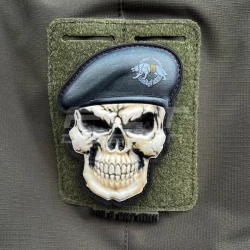 Шеврон/патч резиновый ПВХ Череп в берете ССО