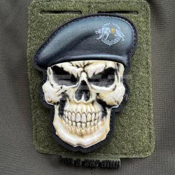 Шеврон/патч резиновый ПВХ Череп в берете ССО