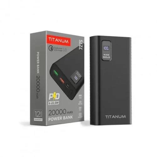 Повербанк Titanum 727S чорний 20000 mAh 22.5W