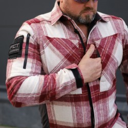 Тактична мілітарі Сорочка FCT зимова утеплена в клітинку Бордова фліс підкладка (26 номер)