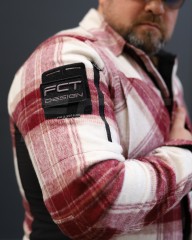 Тактическая милитари Рубашка FCT зимняя утепленная в клетку Бордовая флис подкладка (26 номер)