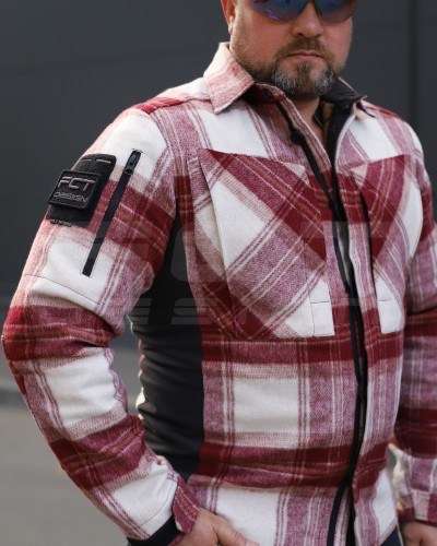 Тактическая милитари Рубашка FCT зимняя утепленная в клетку Бордовая флис подкладка (26 номер) 40-42/3