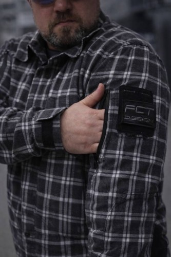 Тактическая милитари Рубашка FCT демисезон утепленная в клетку серо-белая (35 номер) 40-42/3