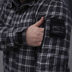 Тактическая милитари Рубашка FCT демисезон утепленная в клетку серо-белая (35 номер)