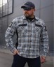 Тактическая милитари Рубашка FCT Blackbeard летняя в клетку Голубая с оранжевым (19 номер) 40-42/3