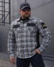 Тактическая милитари Рубашка FCT Blackbeard летняя в клетку Голубая с оранжевым (19 номер) 40-42/3