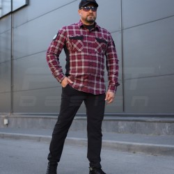Тактическая милитари Рубашка FCT Blackbeard летняя в клетку Красная (6 номер)