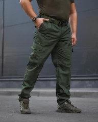 Штани літні Мілітарі карго ріп-стоп хакі