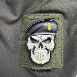 Шеврон/патч резиновый ПВХ Череп в берете танковых войск