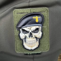 Шеврон/патч гумовий ПВХ Череп в береті танкових військ