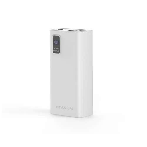 Повербанк TITANUM 728S 30000mAh 22.5W Білий PD22.5 W + QC3.0