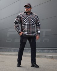 Тактическая милитари Рубашка FCT зимняя утепленная в клетку Красная-серая флис подкладка (23 номер)