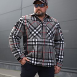 Тактическая милитари Рубашка FCT зимняя утепленная в клетку Красная-серая флис подкладка (23 номер)