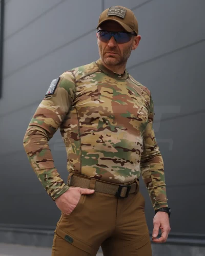 Лонгслів футболка довгий рукав тактична Джерсі стрейч мультикам 44 44