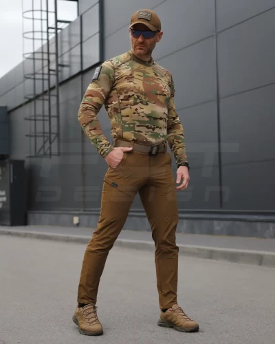 Лонгслів футболка довгий рукав тактична Джерсі стрейч мультикам 44 44