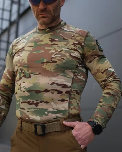 Лонгслів футболка довгий рукав тактична Джерсі стрейч мультикам 44 44