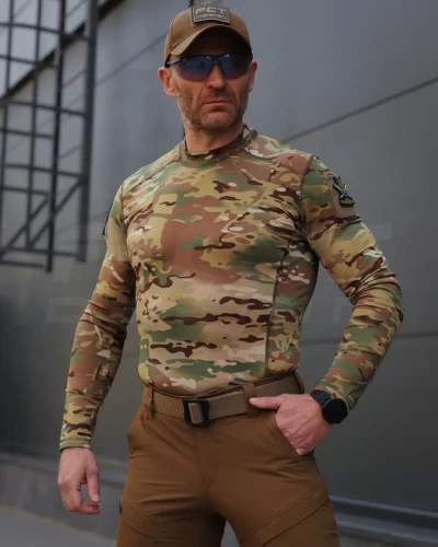Лонгслів футболка довгий рукав тактична Джерсі стрейч мультикам 44 44