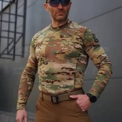 Лонгслів футболка довгий рукав тактична Джерсі стрейч мультикам