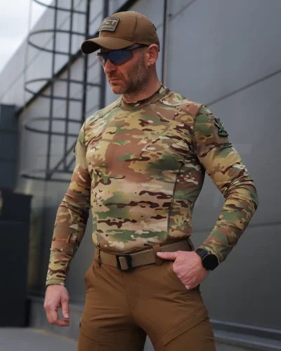 Лонгслів футболка довгий рукав тактична Джерсі стрейч мультикам 44 44