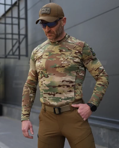Лонгслів футболка довгий рукав тактична Джерсі стрейч мультикам 44 44