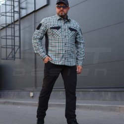 Тактическая милитари Рубашка FCT Blackbeard летняя в клетку Светло-Зеленая (7 номер)