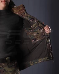 Куртка зимова Хантер Софтшел фліс Мультикам зелений