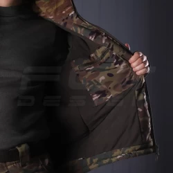 Куртка тактическая зимняя Хантер мультикам зеленый Софтшел