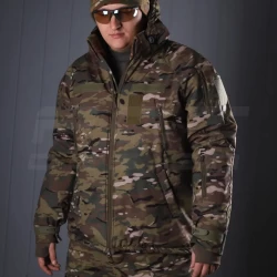 Куртка тактическая зимняя Хантер мультикам зеленый Софтшел