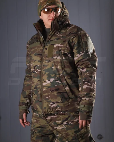 Куртка зимова Хантер Софтшел фліс Мультикам зелений 40-42/3 40-42/3