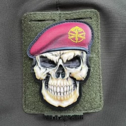 Шеврон/патч резиновый ПВХ Череп в берете артиллерии