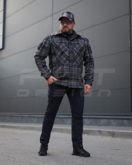 Тактическая милитари Рубашка FCT демисезон утепленная в клетку Серо-оранжевая (2 номер)