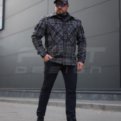 Тактична мілітарі Сорочка FCT демісезон утеплена в клітинку Сіро-помаранчева (2 номер)