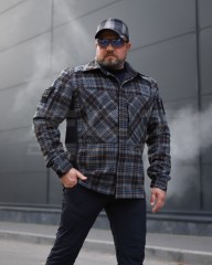 Тактическая милитари Рубашка FCT демисезон утепленная в клетку Серо-оранжевая (2 номер)