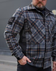 Тактическая милитари Рубашка FCT демисезон утепленная в клетку Серо-оранжевая (2 номер)