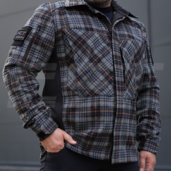 Тактична мілітарі Сорочка FCT демісезон утеплена в клітинку Сіро-помаранчева (2 номер)