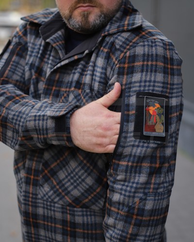 Тактическая милитари Рубашка FCT демисезон утепленная в клетку Серо-оранжевая (2 номер) 40-42/3