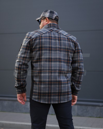 Тактическая милитари Рубашка FCT демисезон утепленная в клетку Серо-оранжевая (2 номер) 40-42/3