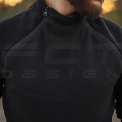 Кофта фліс Анорак лонгслів з блискавками чорна