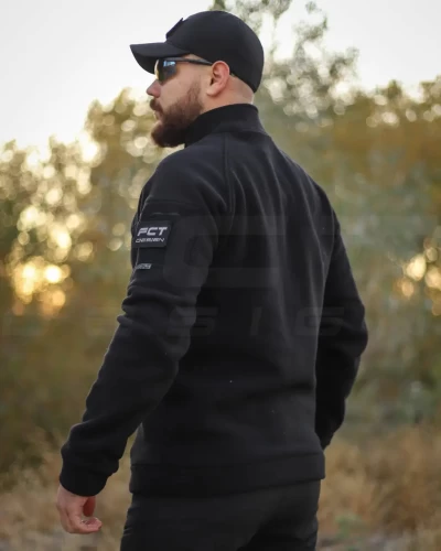 Кофта фліс Анорак лонгслів з блискавками чорна 40-42/3 40-42/3