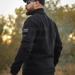 Кофта фліс Анорак лонгслів з блискавками чорна