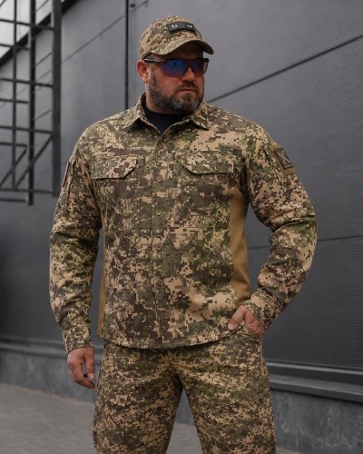 Тактическая милитари Рубашка FCT Blackbeard летняя твил Хищник пиксель 40-42/3