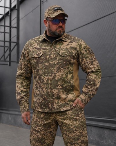 Тактическая милитари Рубашка FCT Blackbeard летняя твил Хищник пиксель 40-42/3