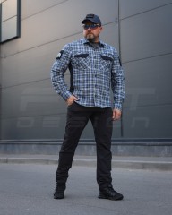 Тактична мілітарі Сорочка FCT Blackbeard літня в клітинку Синя (8 номер)