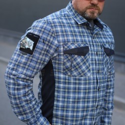 Тактична мілітарі Сорочка FCT Blackbeard літня в клітинку Синя (8 номер)