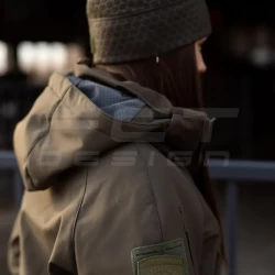 Куртка женская тактическая зимняя Хантер Софтшел флис хаки