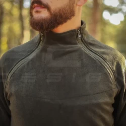 Кофта фліс Анорак лонгслів з блискавками хакі