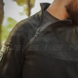 Кофта фліс Анорак лонгслів з блискавками хакі