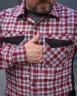 Тактическая милитари Рубашка FCT Blackbeard летняя в клетку Красно-белая (9 номер) 40-42/3