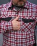 Тактическая милитари Рубашка FCT Blackbeard летняя в клетку Красно-белая (9 номер) 40-42/3