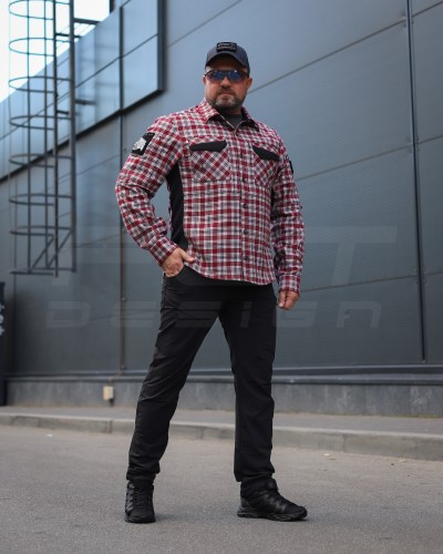 Тактична мілітарі Сорочка FCT Blackbeard літня в клітинку Червоно-біла (9 номер) 40-42/3 40-42/3